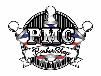 PMC barbershop  logo design by alfais