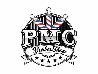 PMC barbershop  logo design by alfais