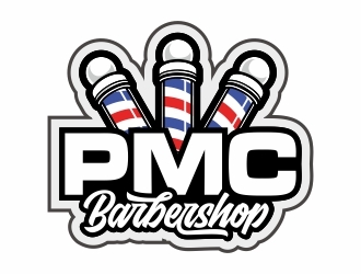 PMC barbershop  logo design by Ibrahim
