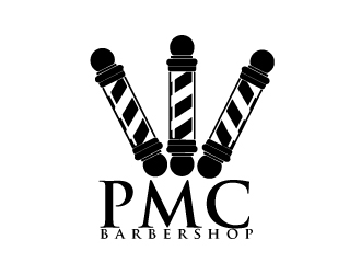 PMC barbershop  logo design by AamirKhan