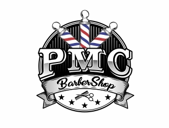 PMC barbershop  logo design by alfais