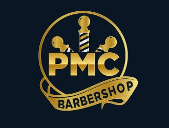 PMC barbershop  logo design by AYATA