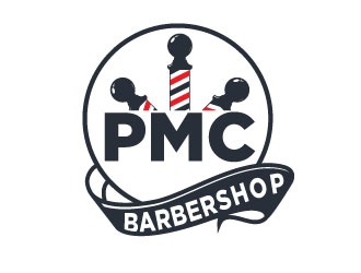 PMC barbershop  logo design by AYATA