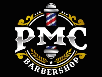 PMC barbershop  logo design by MAXR