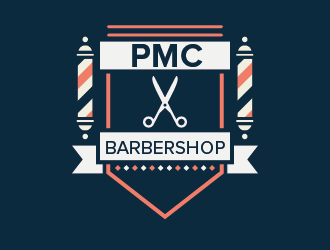 PMC barbershop  logo design by czars