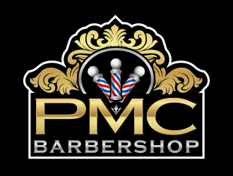 PMC barbershop  logo design by agus
