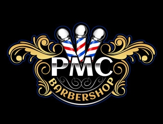 PMC barbershop  logo design by DreamLogoDesign