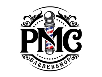 PMC barbershop  logo design by gogo