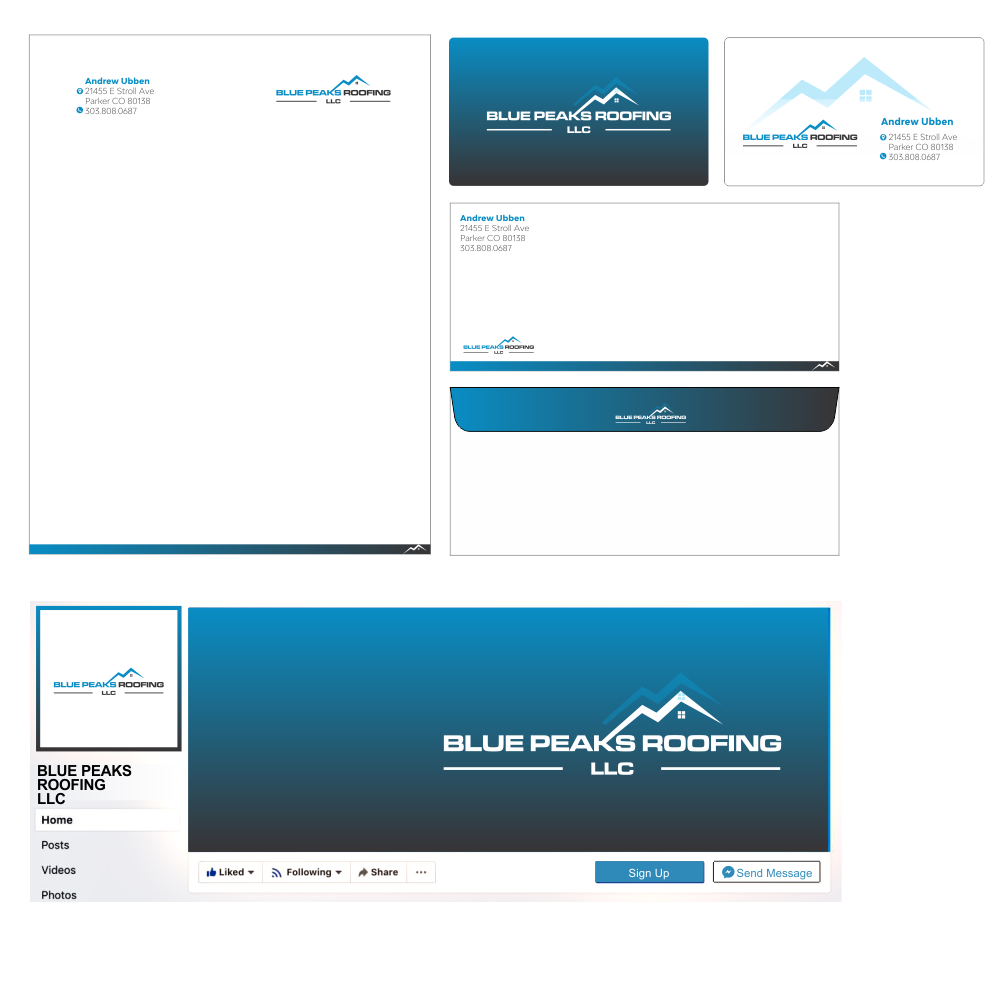 Blue Peaks Roofing LLC logo design by TMOX