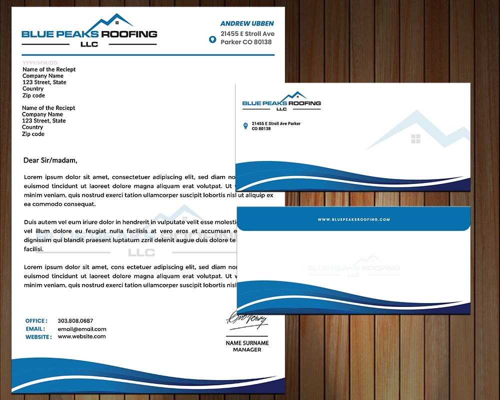 Blue Peaks Roofing LLC logo design by MastersDesigns