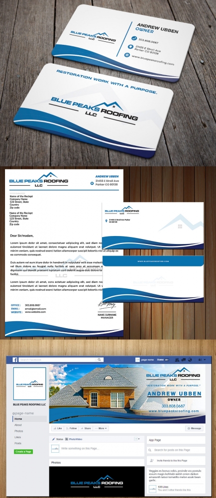 Blue Peaks Roofing LLC logo design by MastersDesigns