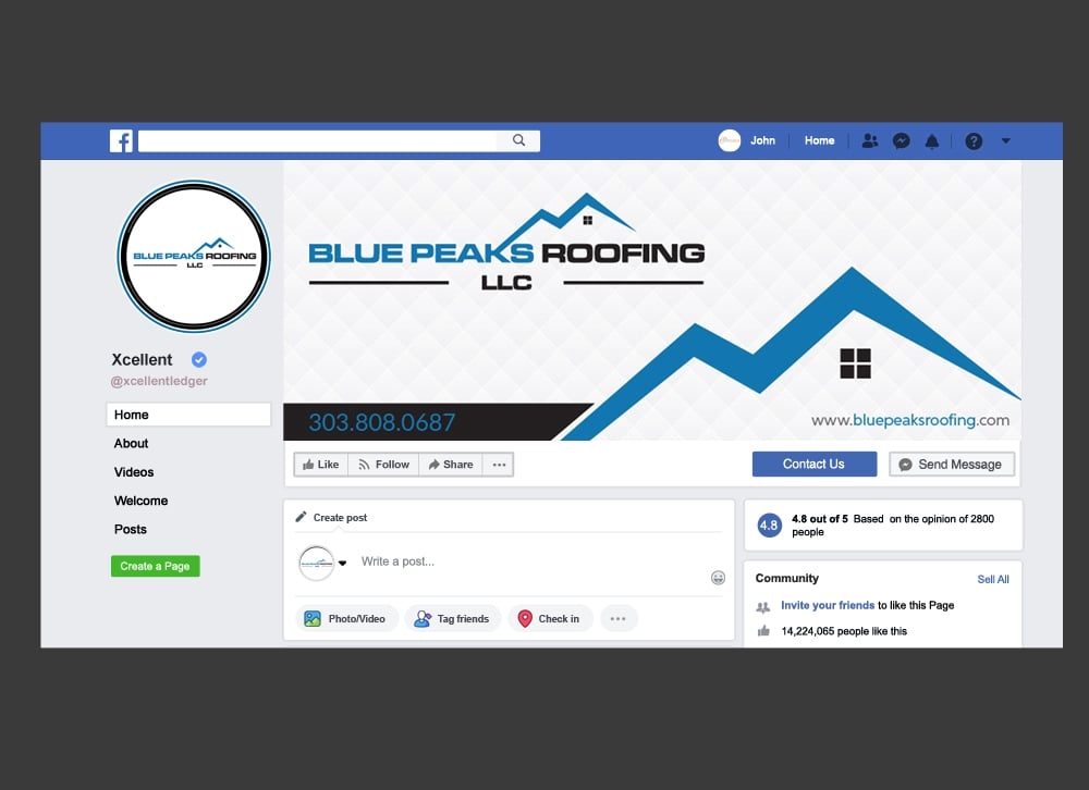 Blue Peaks Roofing LLC logo design by DreamLogoDesign