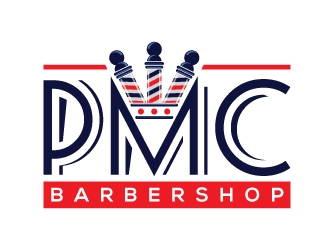 PMC barbershop  logo design by sanu