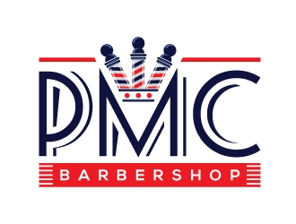 PMC barbershop  logo design by sanu