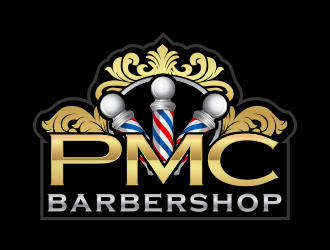 PMC barbershop  logo design by agus