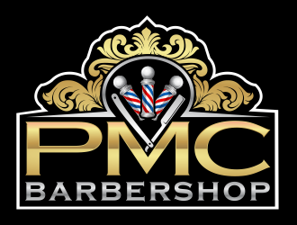PMC barbershop  logo design by agus