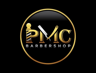 PMC barbershop  logo design by sanu