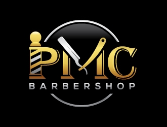 PMC barbershop  logo design by sanu