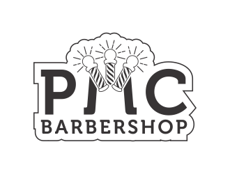 PMC barbershop  logo design by almaula