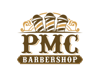 PMC barbershop  logo design by Panara