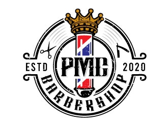 PMC barbershop  logo design by Conception