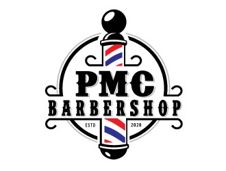 PMC barbershop  logo design by Conception
