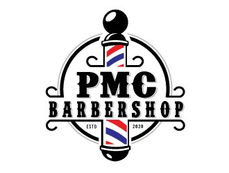PMC barbershop  logo design by Conception