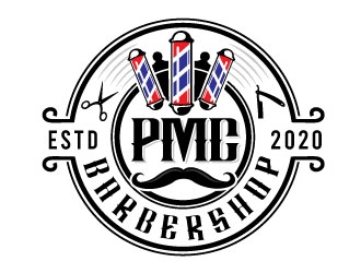 PMC barbershop  logo design by Conception