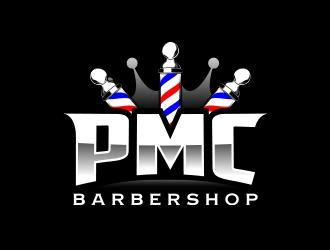 PMC barbershop  logo design by Eliben