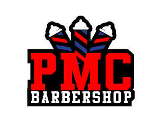 PMC barbershop  logo design by akhi