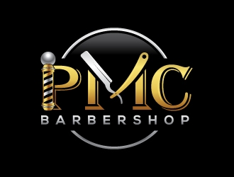 PMC barbershop  logo design by sanu