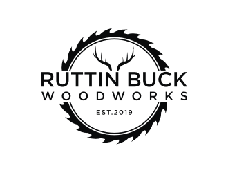RUTTIN BUCK WOODWORKS logo design by mbamboex