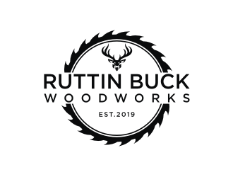 RUTTIN BUCK WOODWORKS logo design by mbamboex