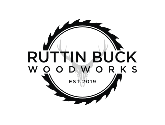RUTTIN BUCK WOODWORKS logo design by mbamboex