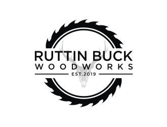 RUTTIN BUCK WOODWORKS logo design by mbamboex