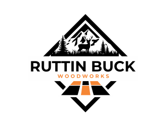 RUTTIN BUCK WOODWORKS logo design by Girly
