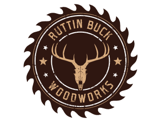 RUTTIN BUCK WOODWORKS logo design by Dakon