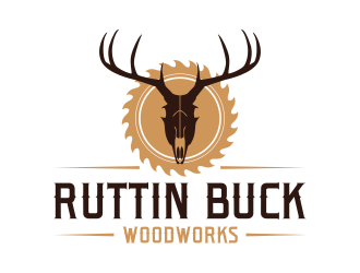 RUTTIN BUCK WOODWORKS logo design by Dakon