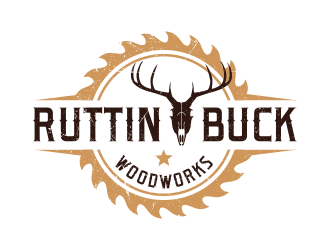 RUTTIN BUCK WOODWORKS logo design by Dakon