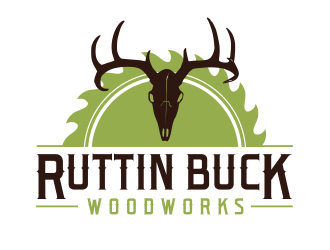 RUTTIN BUCK WOODWORKS logo design by Dakon