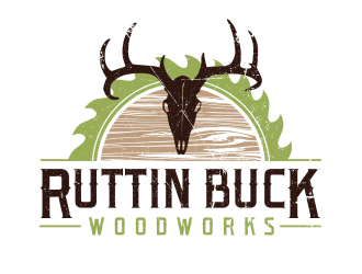 RUTTIN BUCK WOODWORKS logo design by Dakon