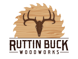 RUTTIN BUCK WOODWORKS logo design by Dakon