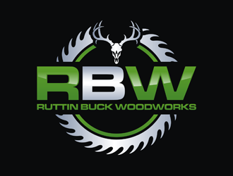 RUTTIN BUCK WOODWORKS logo design by Rizqy