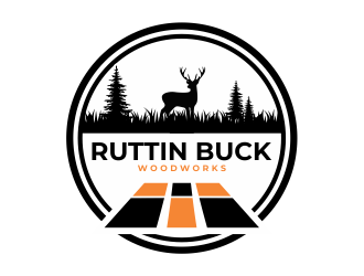 RUTTIN BUCK WOODWORKS logo design by Girly