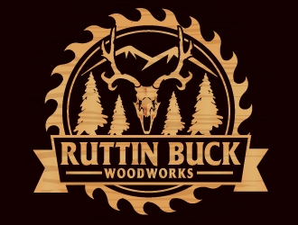 RUTTIN BUCK WOODWORKS logo design by Suvendu