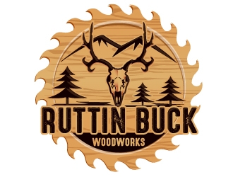 RUTTIN BUCK WOODWORKS logo design by Suvendu