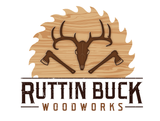 RUTTIN BUCK WOODWORKS logo design by Dakon