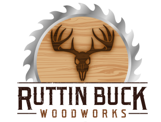 RUTTIN BUCK WOODWORKS logo design by Dakon