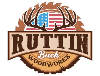 RUTTIN BUCK WOODWORKS logo design by Suvendu