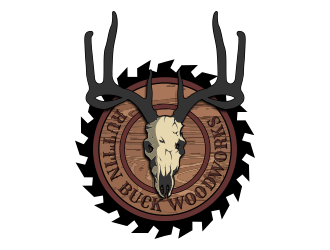 RUTTIN BUCK WOODWORKS logo design by Kruger